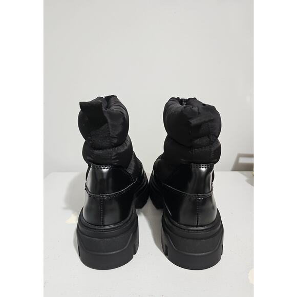 NEW H&M Warm Lined Padded Boots Womens 9.5 Chunky Platform Black - Picture 16 of 16